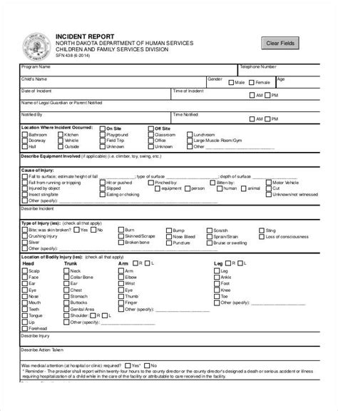 Blank Police Incident Report Template