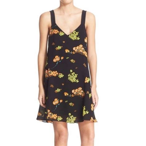 A L C Dresses Alc Serena Floral Print Silk Dress In Size Alc