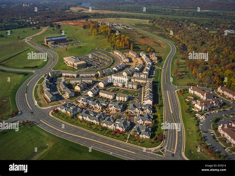 Loudoun County Virginia Usa Aerial Of Housing Development Next To