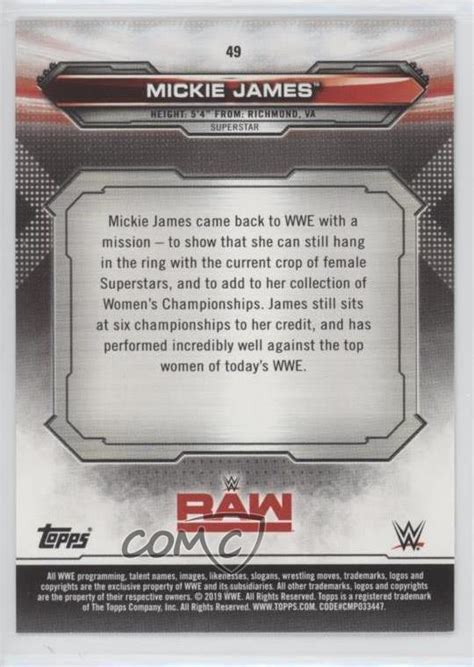 2019 Topps WWE Raw Mickie James 49 EBay