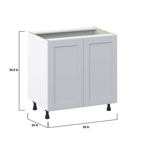 Sea Holly Light Gray Shaker Assembled Base Cabinet With 2 Full High Door 27 In W X 34 5 In H