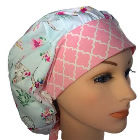 Scrub Cap Medical Surgical Hat Satin Lining Option Bouffant Or Etsy