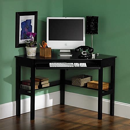 SEI Furniture 48 W Corner Desk Black Office Depot