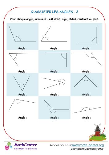 Classifier Les Angles 2 Fiches De Travail Math Center