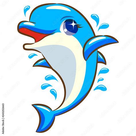 Dolphin clipart jumping Stock Vector | Adobe Stock