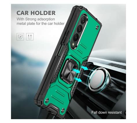 Celltime Galaxy Z Fold 4 Shockproof Kemeng Armor Kickstand Cover Dark Green Makro