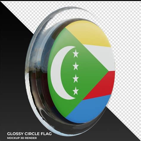 Premium Psd Comoros Realistic D Textured Glossy Circle Flag