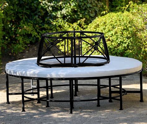 Black Aluminum Circular Bench ≡ Tectona Garden Bench