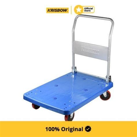 Jual Trolley Krisbow Troli Barang Roda Polyurethane 300 Kg Biru Shopee Indonesia