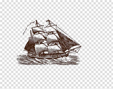 Sailing Ship Tall Ship Illustration Hand Painted Sailing Boat