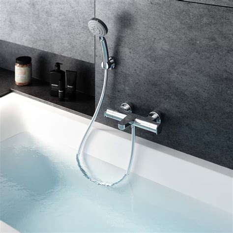 Grifo baño ducha termostático Aroha cromo cuerpo frío con accesorios de