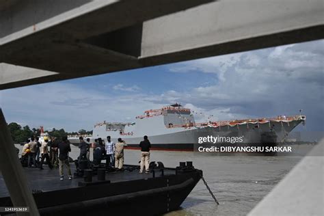 The Advance Frigate Dunagiri Is Seen In The Hooghly River During Its