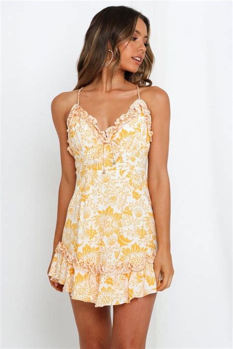 Short Yellow Summer Dresses For Women In 2020 Summer Dresses For Women Short Summer Dresses