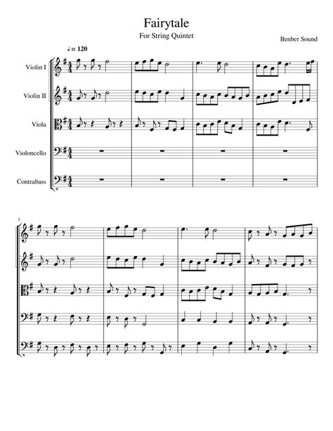 Fairytale Sheet Music For Violin Viola Cello Contrabass Download Free In Pdf Or Midi