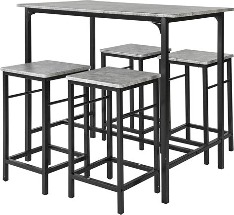 SoBuy OGT11 HG Bar Set 1 Bar Table And 4 Stools Home Kitchen