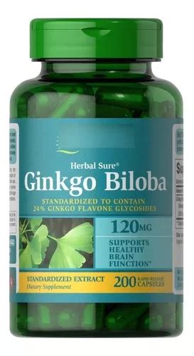 Ginkgo Biloba 120 Mg 200 Cápsulas Memoria Sabor Neutro Mercadolibre