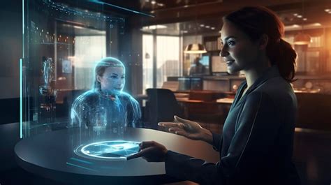 Premium Photo A Photo Of A Virtual Assistant Guiding A User Through Hologram Technology