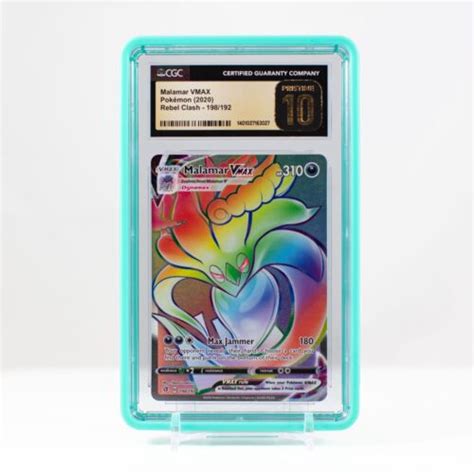 Pokemon Malamar Vmax Rainbow 198 Rebel Clash 2020 Cgc 10 Pristine