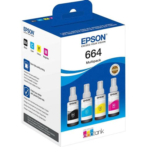 Original Epson 664 CMYK Multipack Ink Bottles C13T664640 Epson