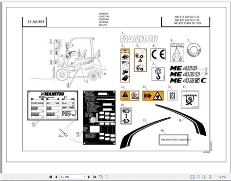 Manitou Forklift ME 418 420 425 Part Manual 5647503 Auto Repair