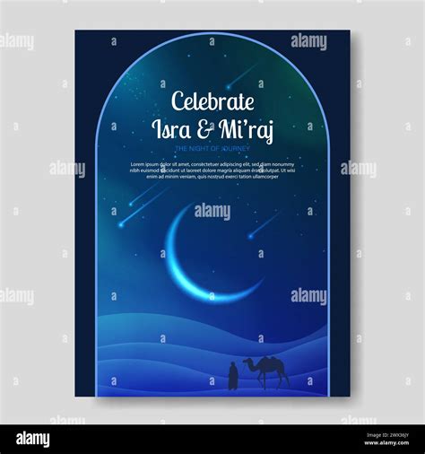 Al Isra Wal Mi Raj Translate The Night Journey Prophet Muhammad Vector