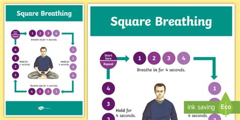 square breathing display poster teacher