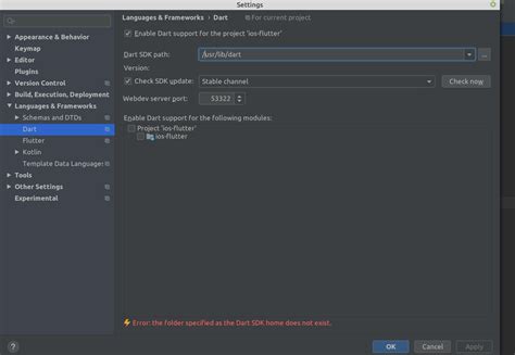 Flutter Can T Set Dart Sdk In Android Studio Stack Overflow