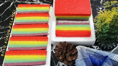 Rainbow Steam Cake Bolu Kukus Pelangi Ekonomis Dan Lembut Youtube