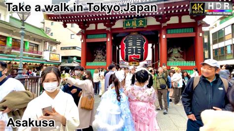 4K 60fps HDR Take A Walk In Tokyo Japan SensojiAsakusa Nakamise