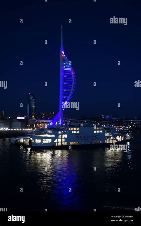 Portsmouth Evening Dusk Skyline Showing The Emirates Spinnaker Tower A 170 Metre Landmark