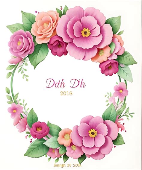 Premium Photo Magenta Pastel Floral Wreath Save The Date