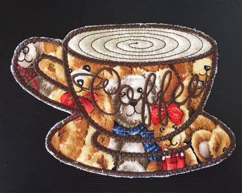 Free In The Hoop Coffee Cup Coaster Machine Embroidery Ideas