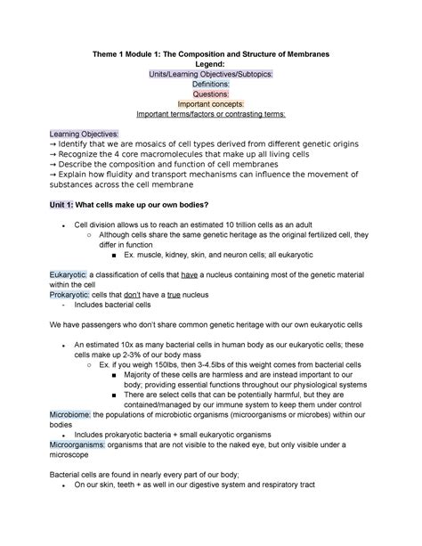 T1M1 Lecture Notes For BIO 1A03 Theme 1 Module 1 Theme 1 Module 1