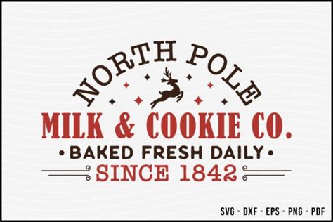 North Pole Milk Cookie Co Sign SVG Graphic By BeeCraftR Creative