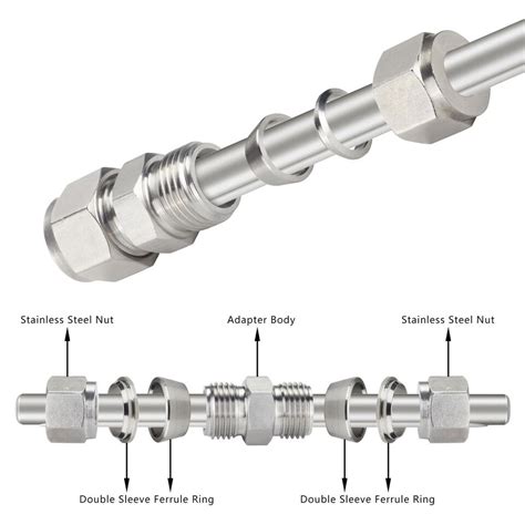 Metalwork 304 Stainless Steel Compression Tube Fitting Union 3 8 OD