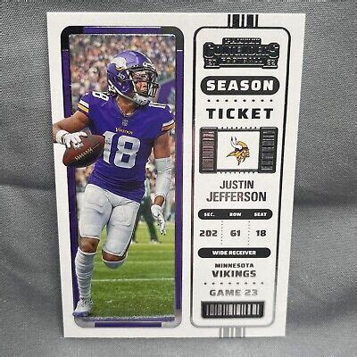 Panini Contenders Football Base Season Ticket Justin Jefferson