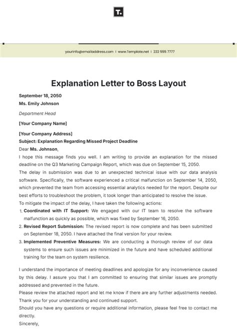 Free Explanation Letter Templates And Examples Edit Online And Download