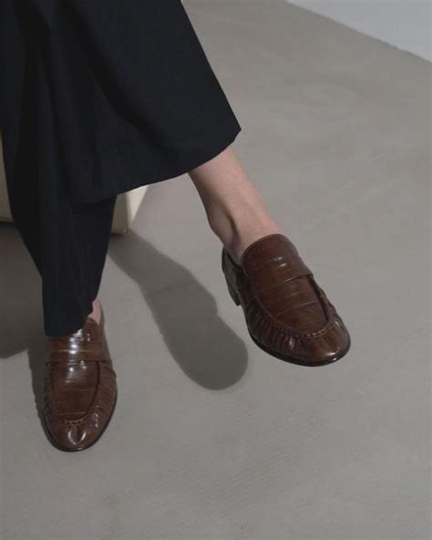 The Row Loafers In Brown Lyst