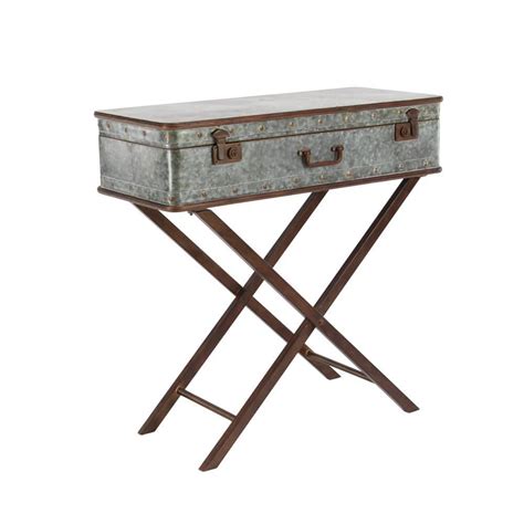 Litton Lane In Gray Extra Large Rectangle Metal End Accent Table