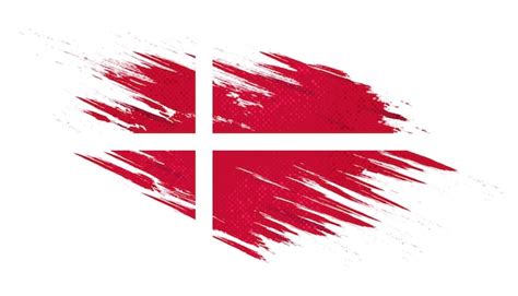 Premium Vector Flag Of Denmark With Brush Style And Halftone Effect