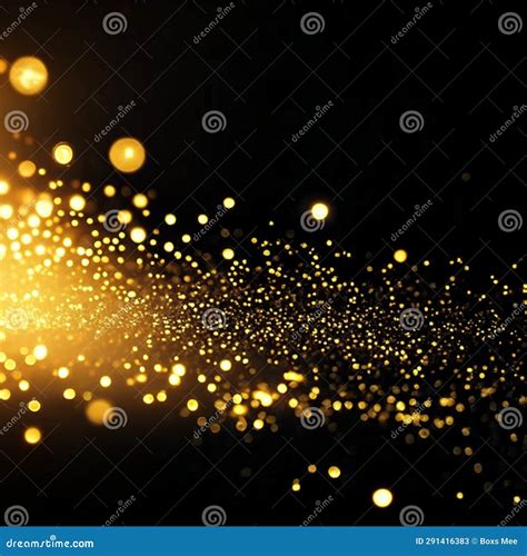 Golden Glitter on Black Background. Golden Bokeh Effect Stock ...