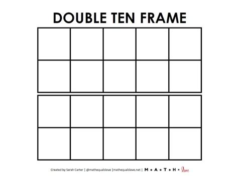 Blank Double Ten Frame Template | Math = Love