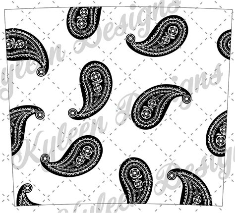 Tapered Paisley SVG Template Digital File 20 Ounce Skinny PEEKABOO Or