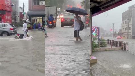 大雷雨炸高雄！多處積淹水、民眾牽機車涉水