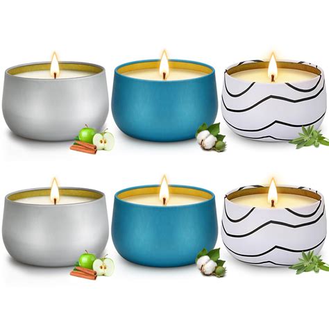 6 Pack Candles For Home Scented 42 Oz Scented Candles Ts Set For Women Sage Apple Cinnamon