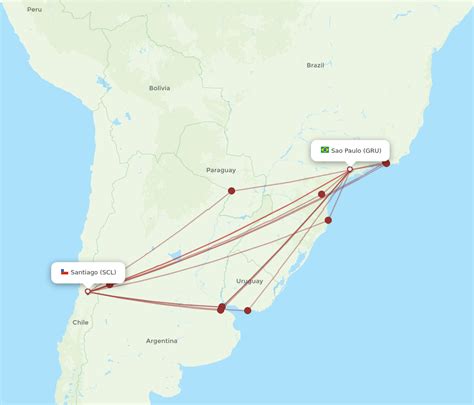 All Flight Routes From Sao Paulo To Santiago GRU To SCL Flight Routes