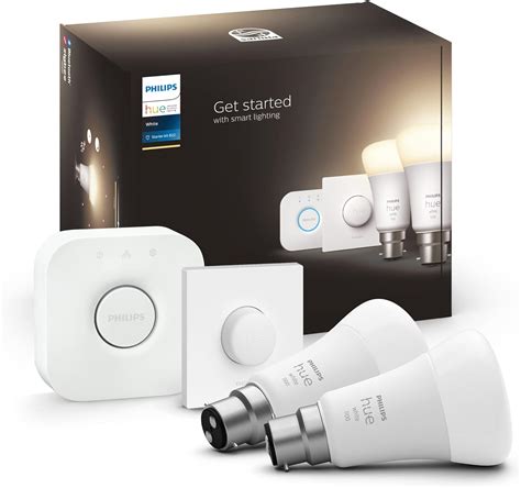 Philips Hue White Starter Kit Smart Bulb Twin Pack Led B22 Bayonet