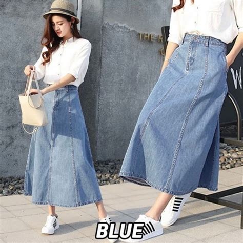 Jual Rok Jeans Bahan Premium Style Korean Rok Denim Wanita Sctret