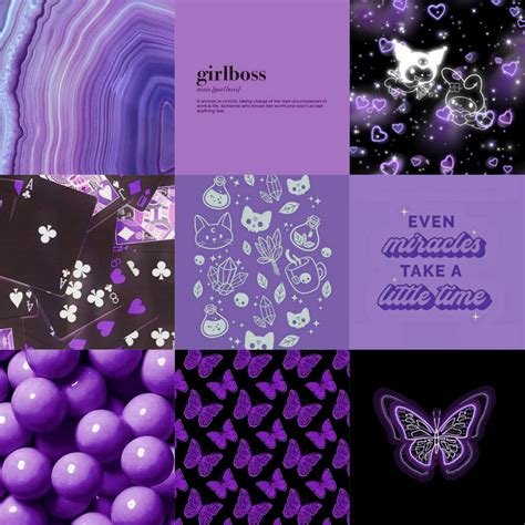 60 digitaldark Purple Aesthetic Collage Kit Dark Purple Photo Wallpaper ...