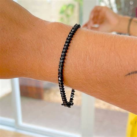 Pulseira Riviera Zirc Nias Negras Semijoia Banho Rodio Negro Preto